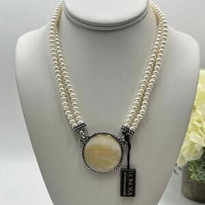 Honora Double‎ Strand Sterling 925
White Pearls & Mother Of Pearl
Necklace New